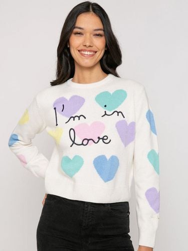 Woman Sweater With Hearts Print And Im In Love Embroidery - MC2 Saint Barth - Modalova