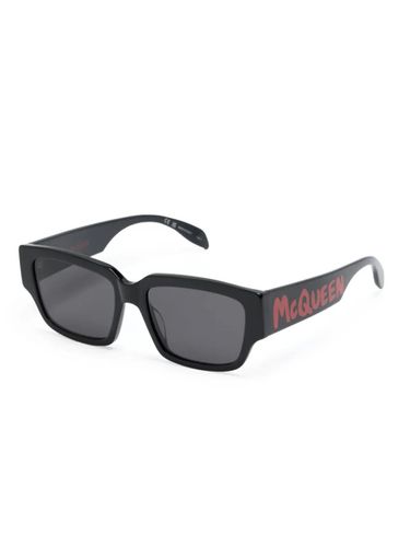 Graffiti Rectangular Frame Sunglasses - Alexander McQueen - Modalova