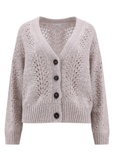 Cashmere Cardigan With Sequins - Brunello Cucinelli - Modalova