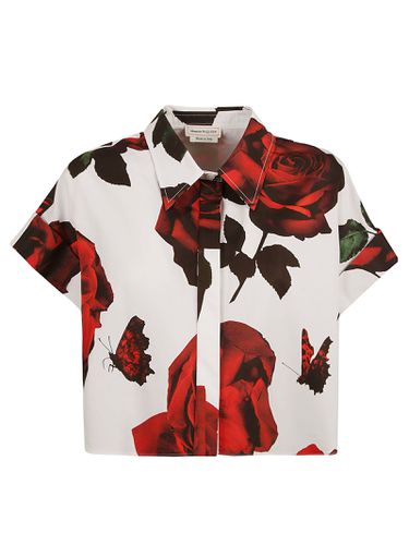 Floral Cropped Oversize Shirt - Alexander McQueen - Modalova