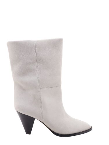 Rouxa High Heels Ankle Boots In Beige Suede - Isabel Marant - Modalova