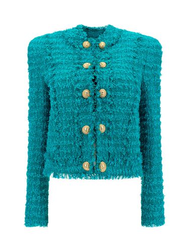 Balmain Collarless Tweed Jacket - Balmain - Modalova