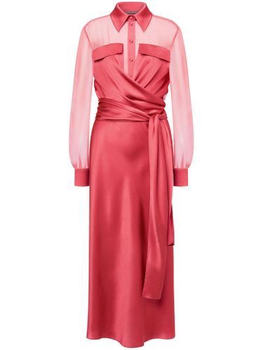 Red Silk Shirt Dress - Alberta Ferretti - Modalova