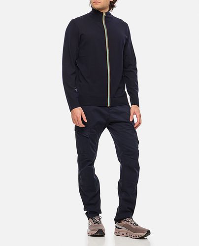 Navy Washable Merino Wool signature Stripe Zip Cardigan - Paul Smith - Modalova