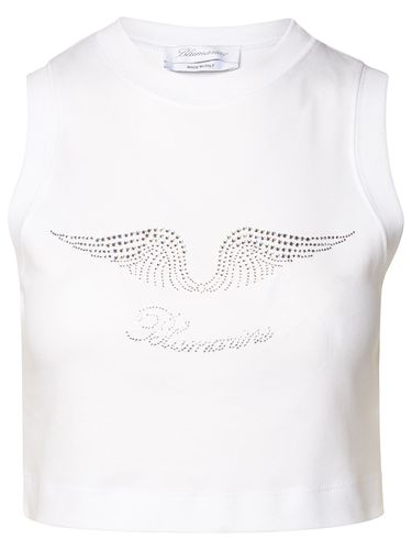 Cotton Crop Tank Top - Blumarine - Modalova