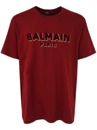 Balmain Flock And Foil T-shirt - Balmain - Modalova