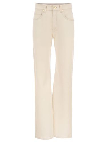 Loose Trousers In Garment-dyed Comfort Denim With Shiny Tab - Brunello Cucinelli - Modalova