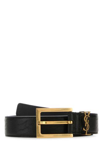 Black Leather Cassandre Belt - Saint Laurent - Modalova