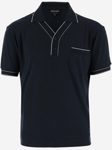 Wool And Viscose Blend Polo Shirt - Giorgio Armani - Modalova