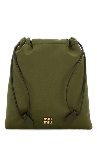 Miu Miu Khaki Satin Pouch - Miu Miu - Modalova