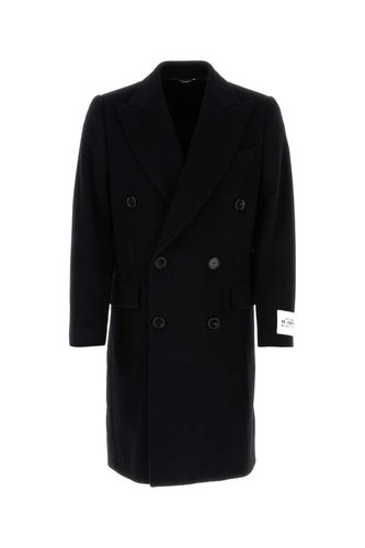 Black Wool Blend Coat - Dolce & Gabbana - Modalova