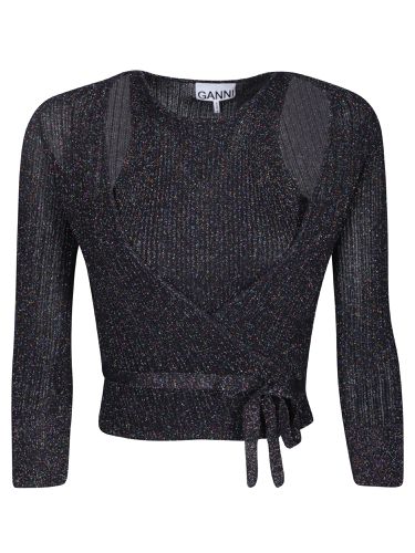 Ganni Sparkle Black Top - Ganni - Modalova