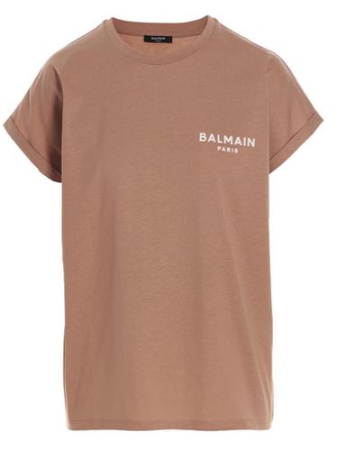 Balmain Flocked Logo T-shirt - Balmain - Modalova