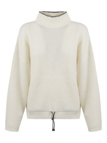 High Neck Ribbed Sweater - Brunello Cucinelli - Modalova