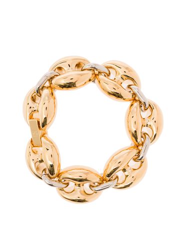 Gold And Silver Chunky Bracelet With Engraved Logo In Brass And Alluminium Woman - Paco Rabanne - Modalova