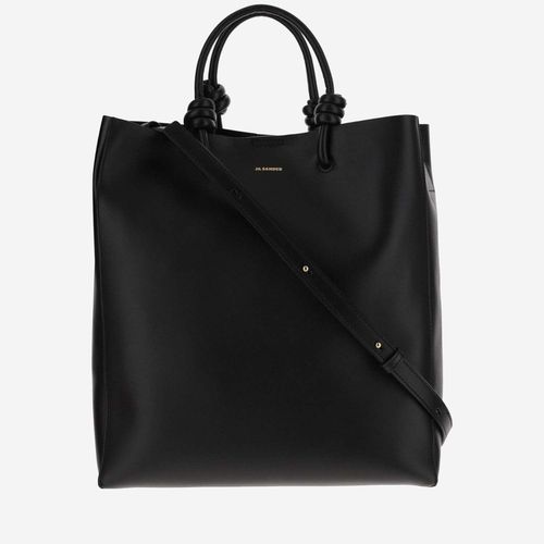 Leather Tote Bag With Logo - Jil Sander - Modalova