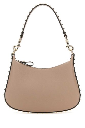 Antiqued Pink Leather Small Hobo Rockstud Shoulder Bag - Valentino Garavani - Modalova