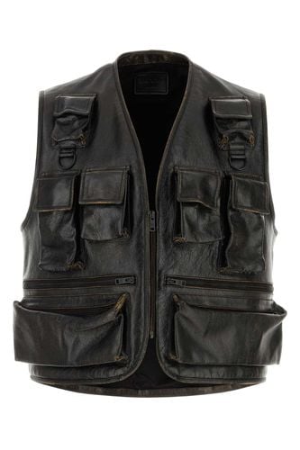 Prada Black Leather Vest - Prada - Modalova