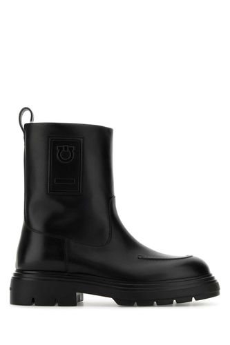 Black Leather Tirba Ankle Boots - Ferragamo - Modalova