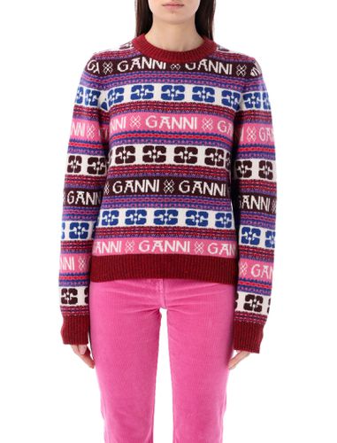Ganni Allover Logo Sweater - Ganni - Modalova