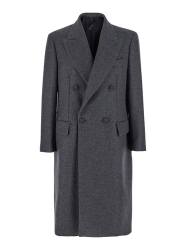 Double-breasted Coat With Pointed Lapels In Wool Blend Man - Hevò - Modalova