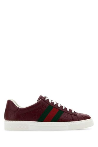 Gucci Burgundy Leather Ace Sneakers - Gucci - Modalova