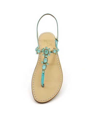 Krupp Jewel Sandals In Aqua Green Leather - Dea Sandals - Modalova