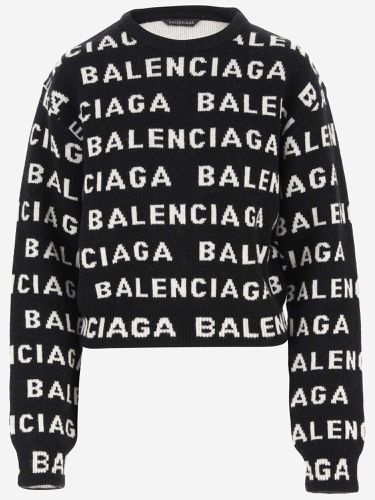 Wool Blend Sweater With Logo - Balenciaga - Modalova