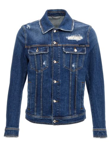 Denim Jacket With Used Effect - Dolce & Gabbana - Modalova