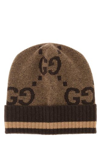 Embroidered Cashmere Beanie Hat - Gucci - Modalova