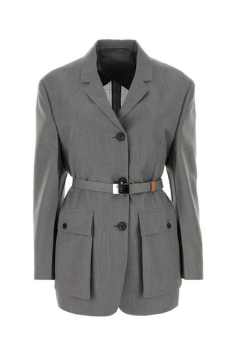 Prada Button-up Belted Jacket - Prada - Modalova