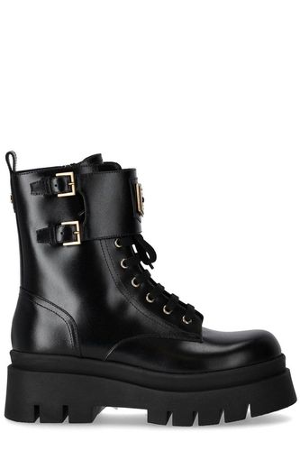 Logo Plaque Combat Boots - Elisabetta Franchi - Modalova