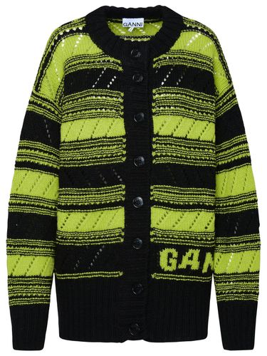 Yellow And Black Wool Cardigan - Ganni - Modalova