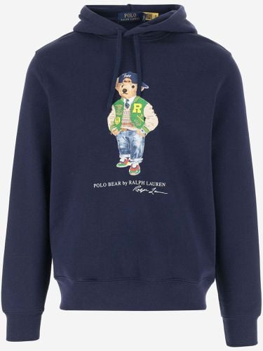 Cotton Blend Hoodie With Polo Bear Pattern - Polo Ralph Lauren - Modalova