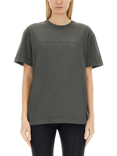 T-shirt With Embossed Logo - Alexander Wang - Modalova