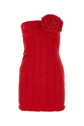 Red Stretch Cotton Mini Dress - Blumarine - Modalova
