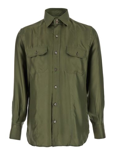 Shirt With Patch Pockets In Silk Man - Tom Ford - Modalova