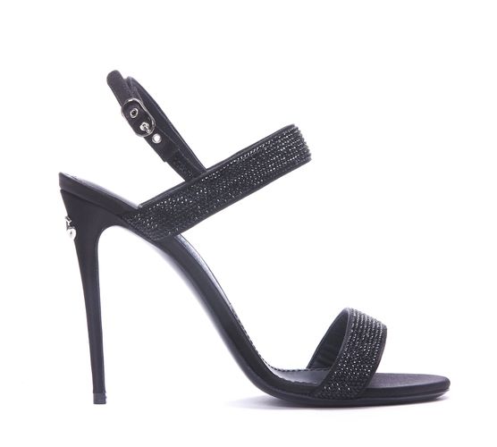 Satin And Strass Sandals - Dolce & Gabbana - Modalova