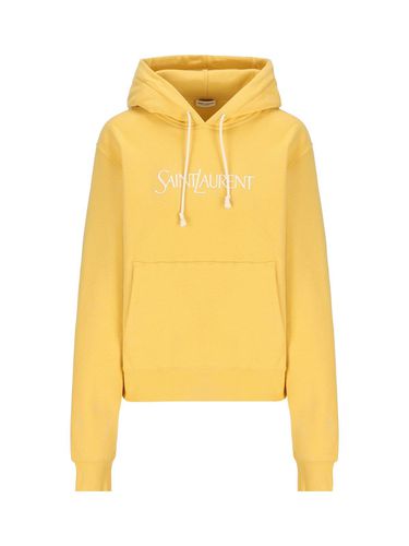 Logo Embroidered Oversized Hoodie - Saint Laurent - Modalova