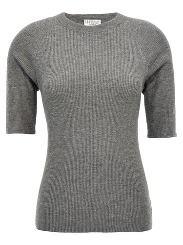 Lurex Ribbed Sweater - Brunello Cucinelli - Modalova