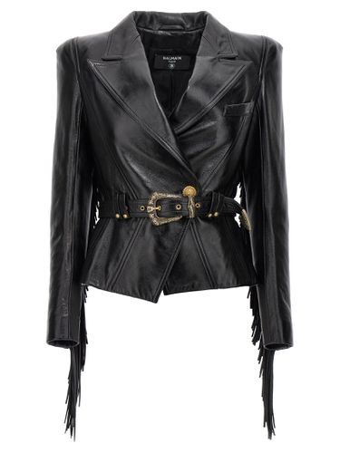 Balmain Jolie Madame Leather Jacket - Balmain - Modalova