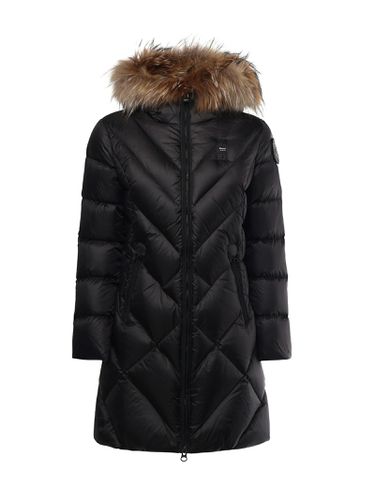 Long Down Jacket With Geometric Lines Althea - Blauer - Modalova