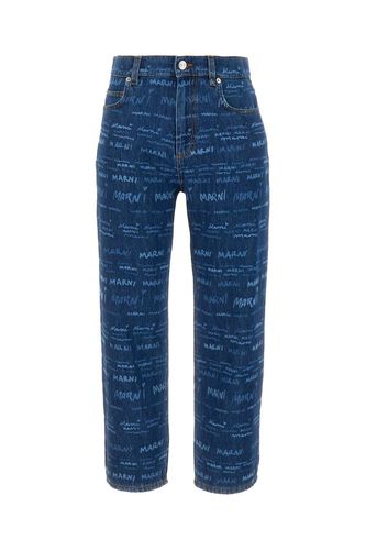 Marni High Waist Logo Printed Jeans - Marni - Modalova