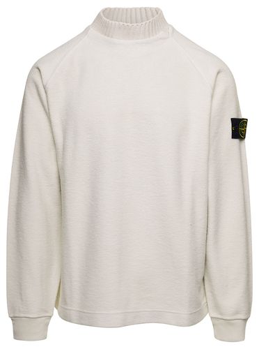 Sweatshirt With Ribbed Crewneck With Logo Patch In Cotton Blend - Stone Island - Modalova