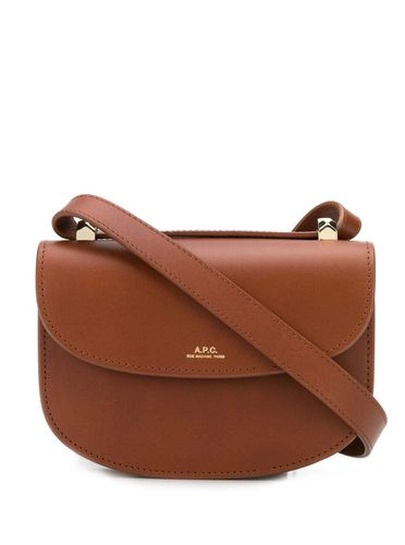 A. P.C. Geneve Brown Shoulder Bag In Genuine Leather With Adjustable Shoulder Strap And Gold-colored Engraved Logo - A.P.C. - Modalova