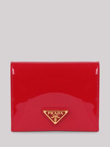 Triangle Logo Patent Leather Wallet - Prada - Modalova