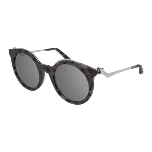 Ct0118s004 Havana Silver Silver - Cartier Eyewear - Modalova