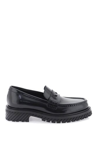 Off-White Combat Leather Loafers - Off-White - Modalova