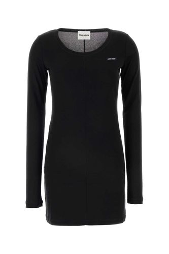 Miu Miu Black Jersey Mini Dress - Miu Miu - Modalova