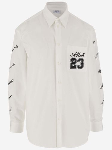Off-White Cotton Shirt With Logo - Off-White - Modalova